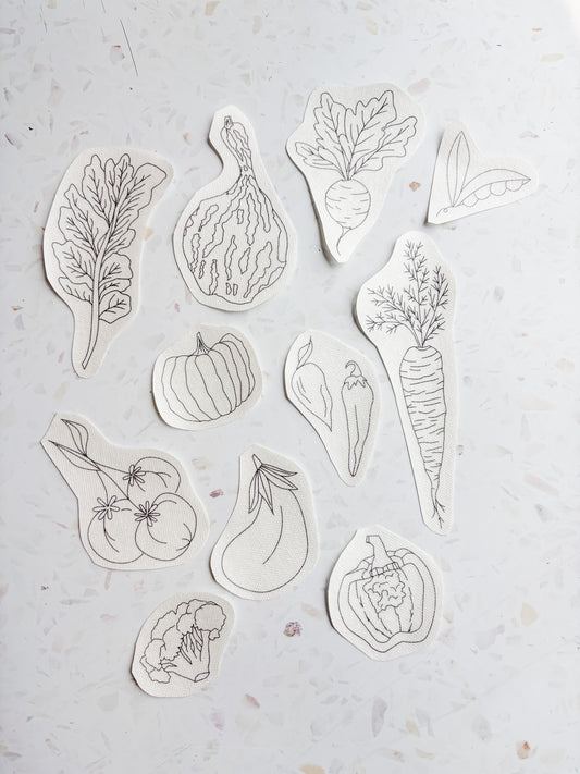 Vegetables - Hand Embroidery Peel Stick & Stitch Patterns