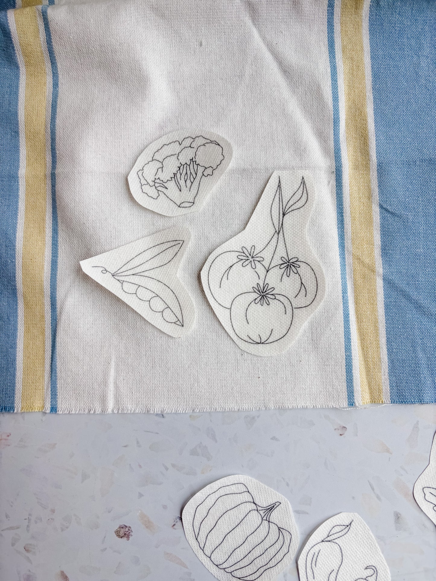 Vegetables - Hand Embroidery Peel Stick & Stitch Patterns
