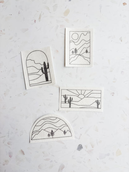 Landscape Hand Embroidery - Peel Stick & Stitch Patterns