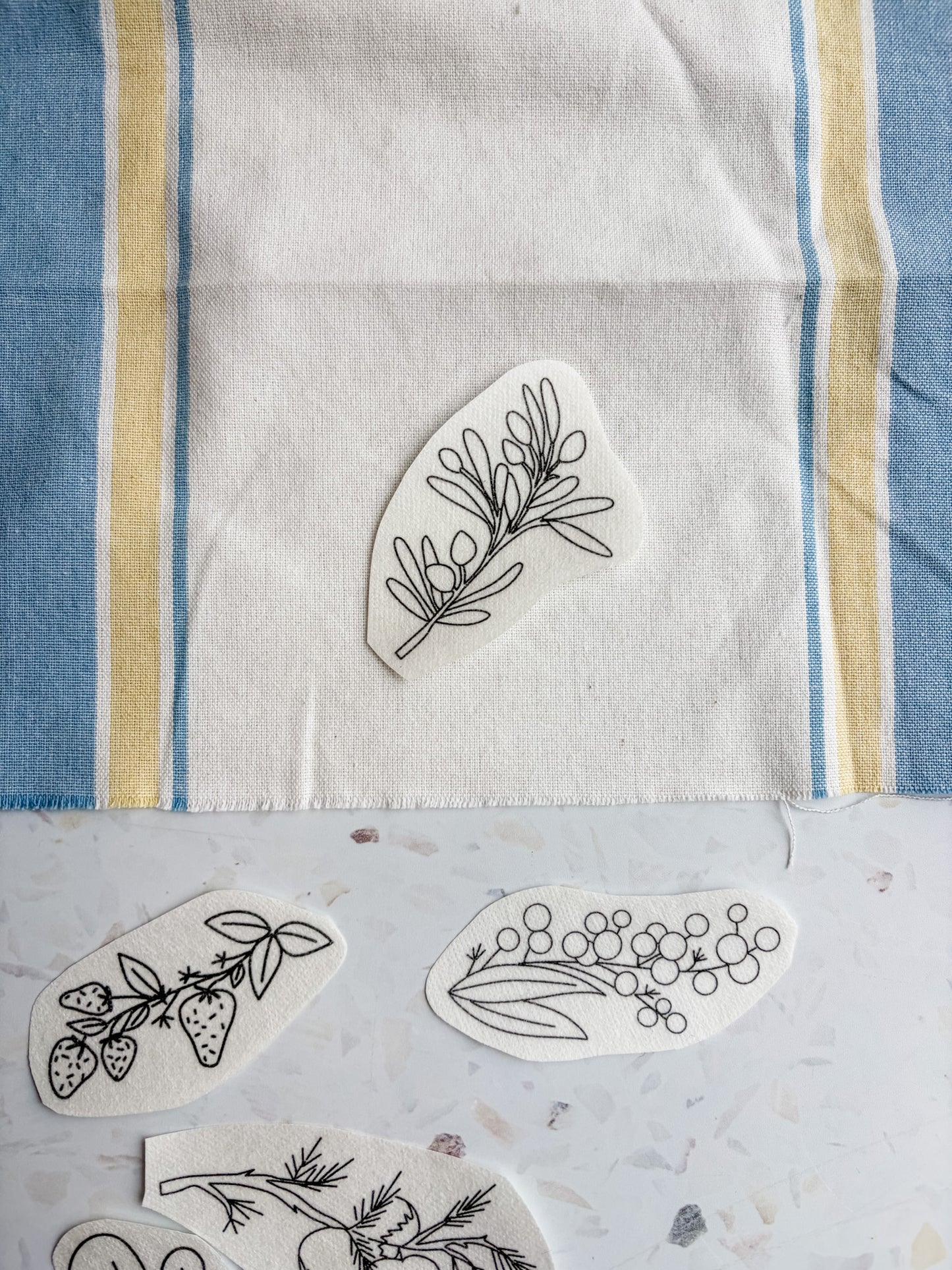 Botanical Branches Embroidery Patterns - Stick and Stitch Fruit and Plant Embroidery