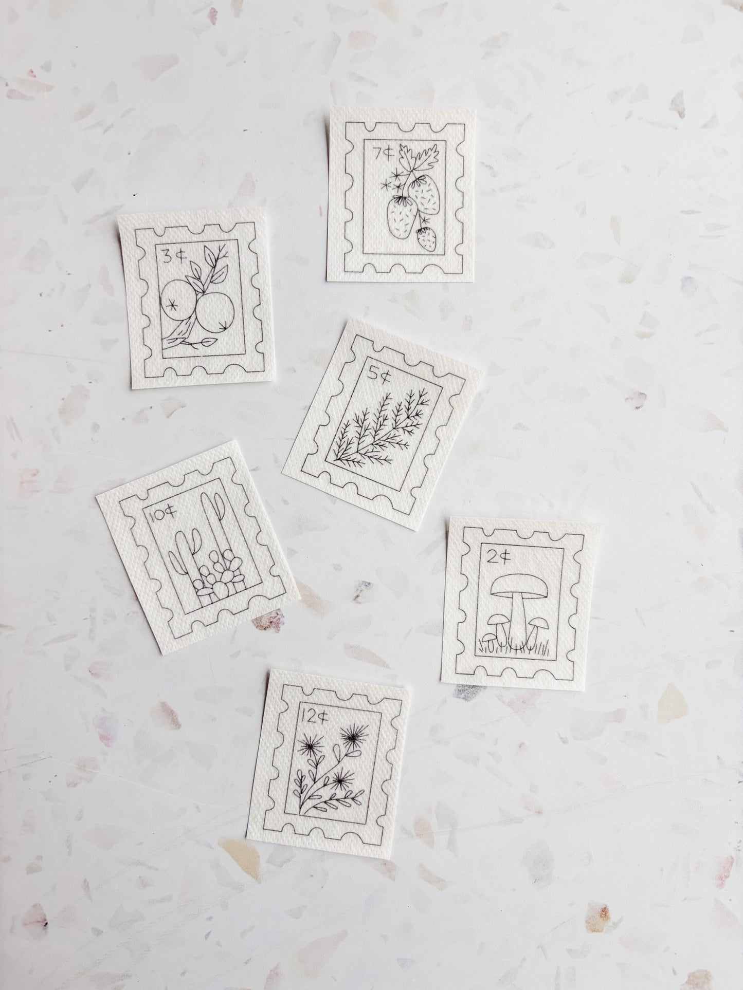 Botanical Stamps - Peel Stick and Stitch Hand Embroidery Patterns