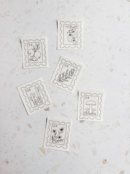 Botanical Stamps - Peel Stick and Stitch Hand Embroidery Patterns