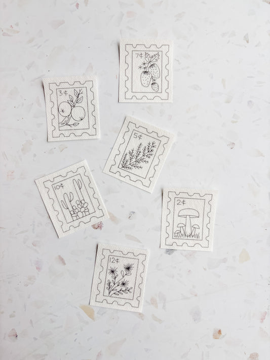 Botanical Stamps - Peel Stick and Stitch Hand Embroidery Patterns