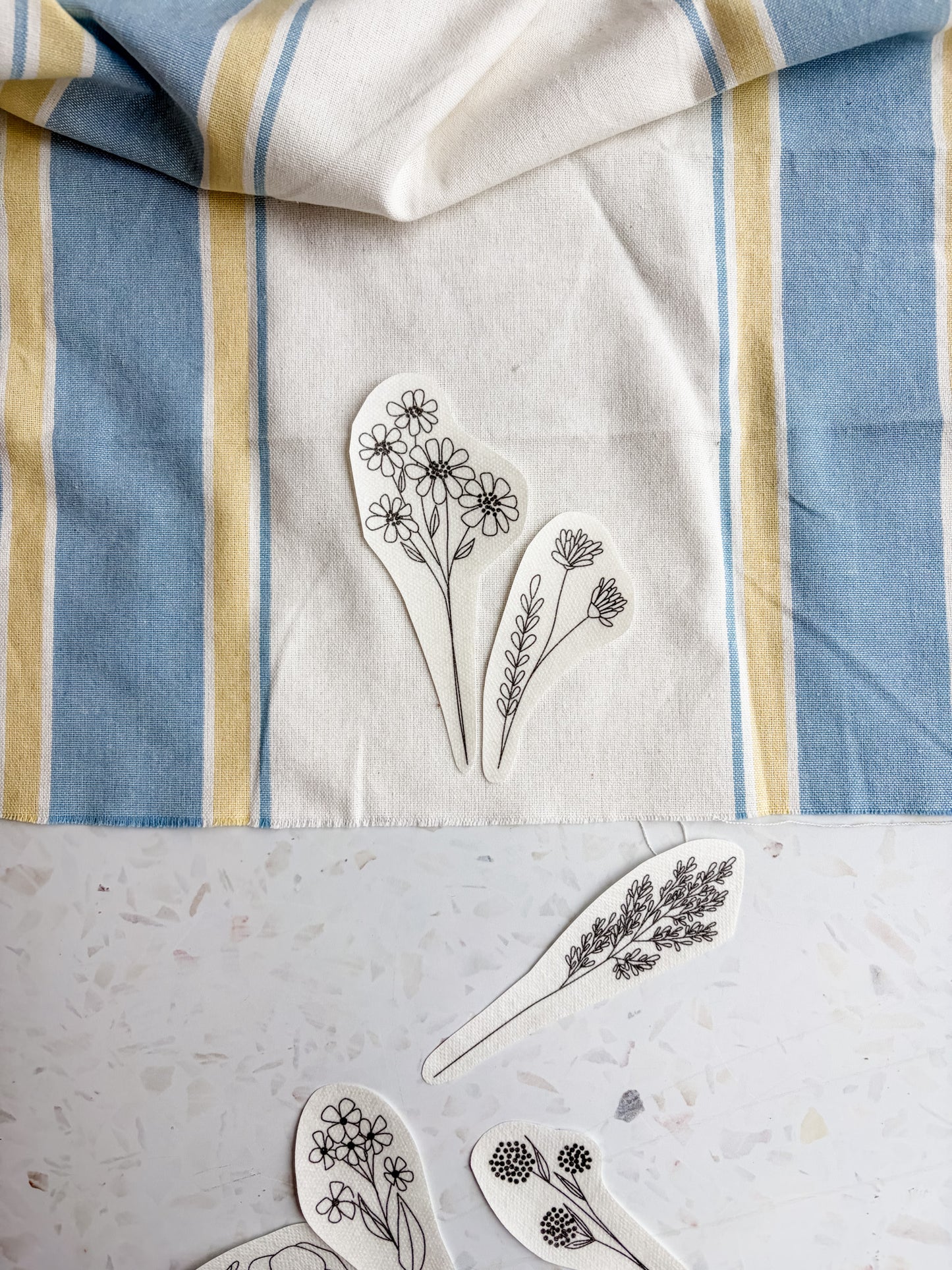 Wildflower Stems Embroidery - Peel Stick & Stitch Patterns