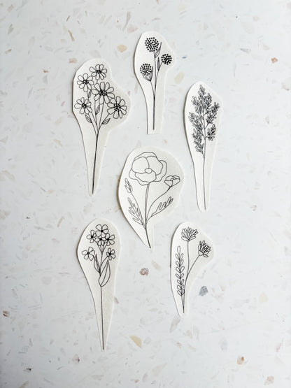 Wildflower Stems Embroidery - Peel Stick & Stitch Patterns