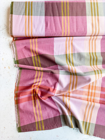 Fableism Lumiere Wide Width Plaids: House Dress in Amaranth Fields