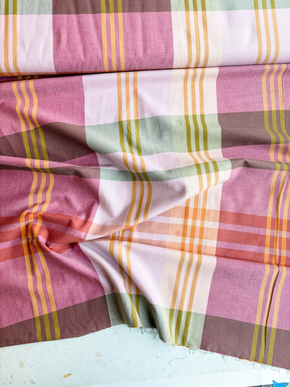 Fableism Lumiere Wide Width Plaids: House Dress in Amaranth Fields