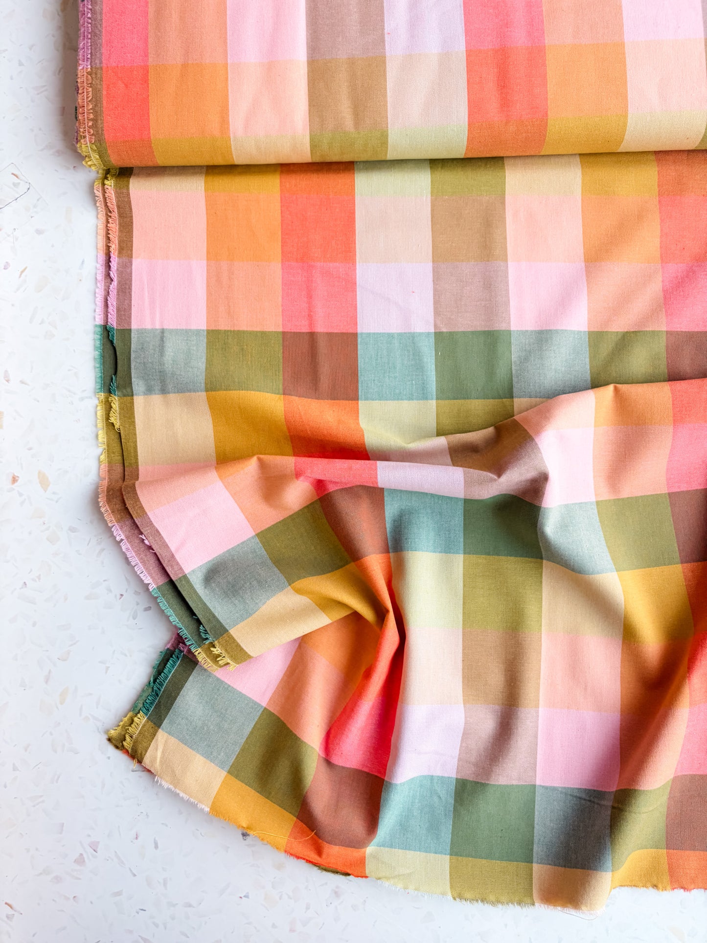 Fableism Lumiere Wide Width Plaids: Happy Checkers in Bloom