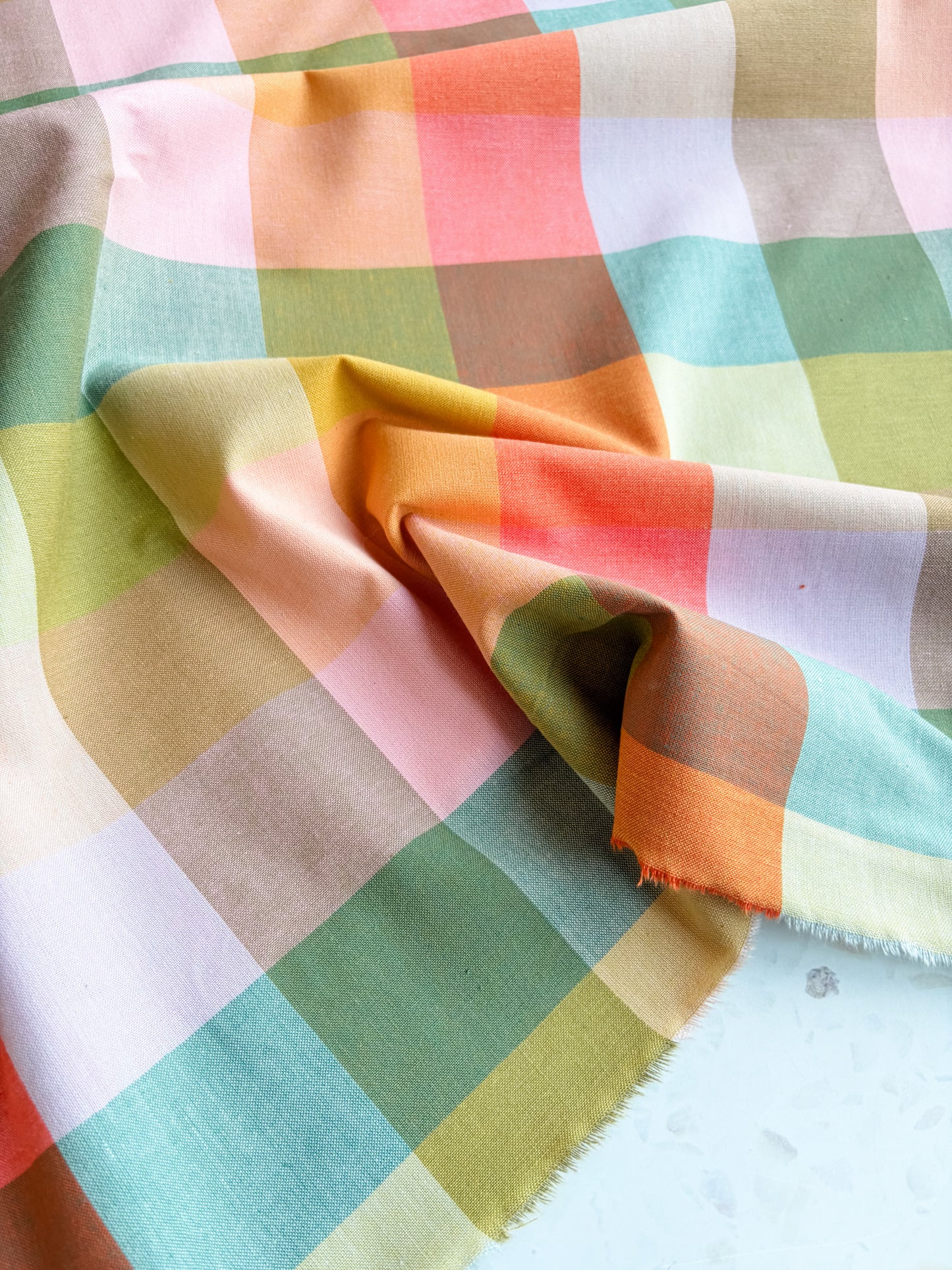 Fableism Lumiere Wide Width Plaids: Happy Checkers in Bloom