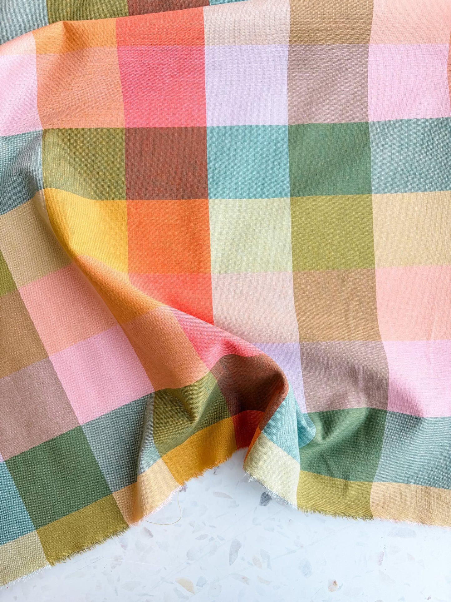 Fableism Lumiere Wide Width Plaids: Happy Checkers in Bloom