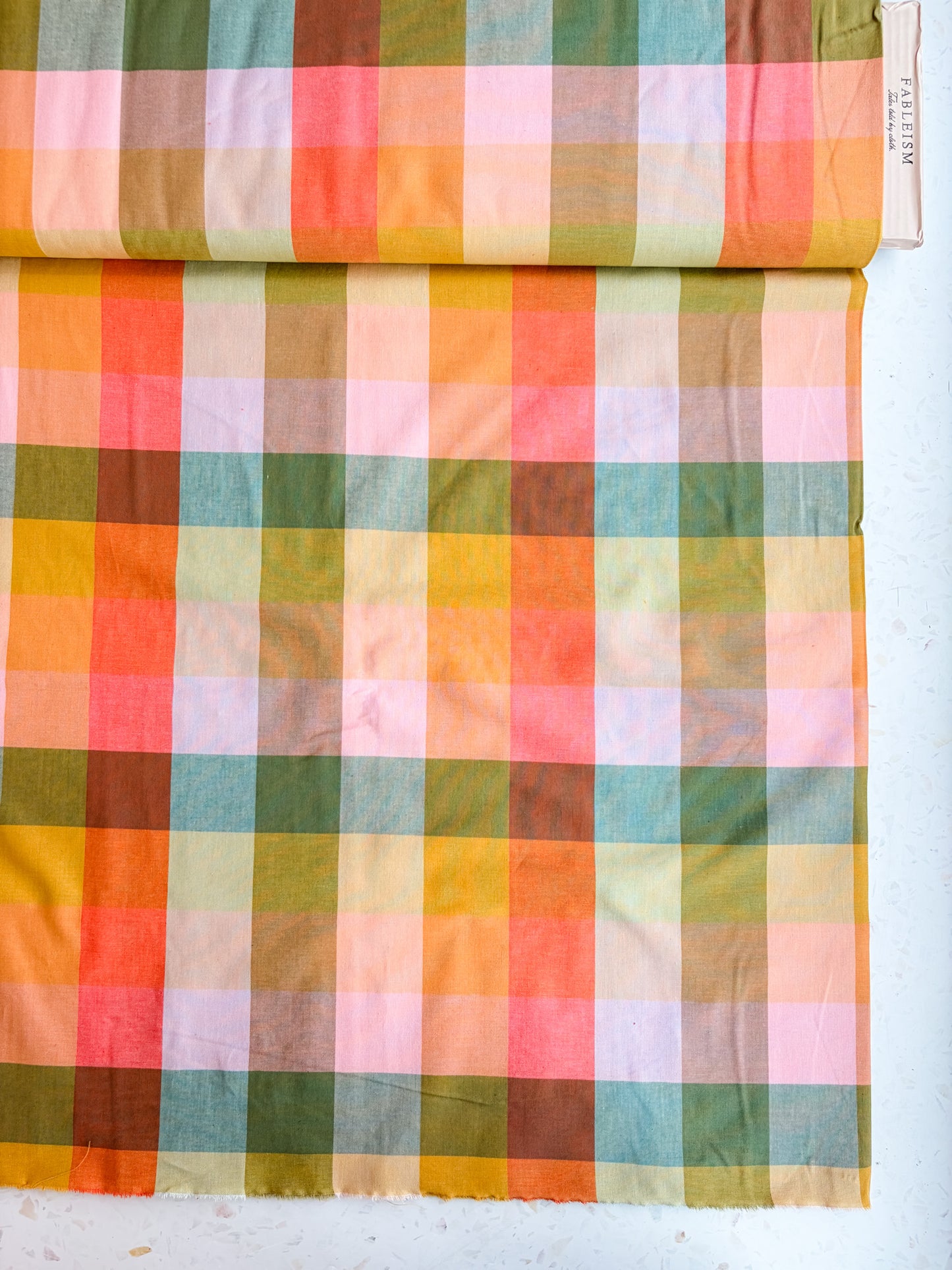 Fableism Lumiere Wide Width Plaids: Happy Checkers in Bloom