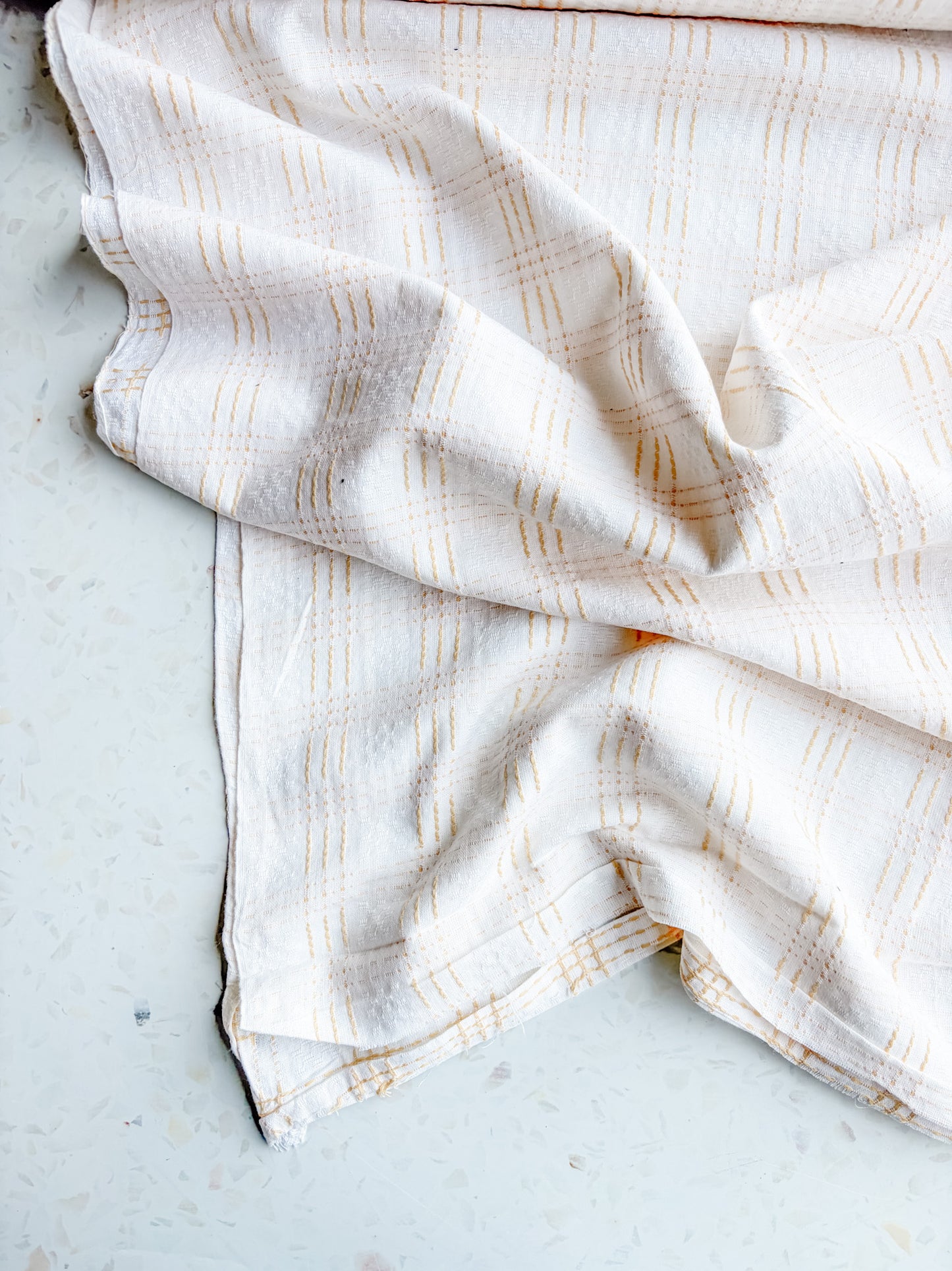Gathering Cloth Heritage Stitch in Bone