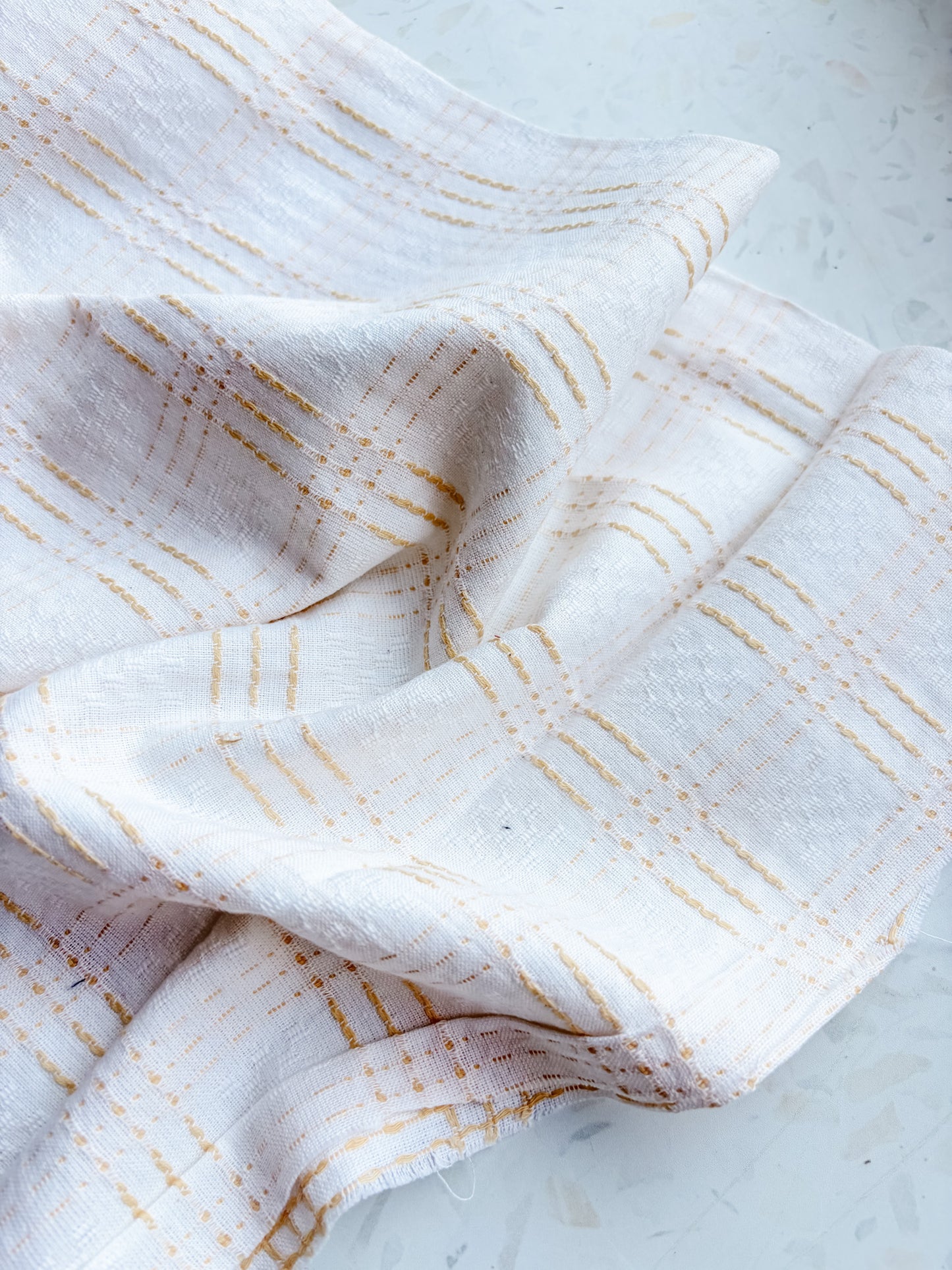 Gathering Cloth Heritage Stitch in Bone