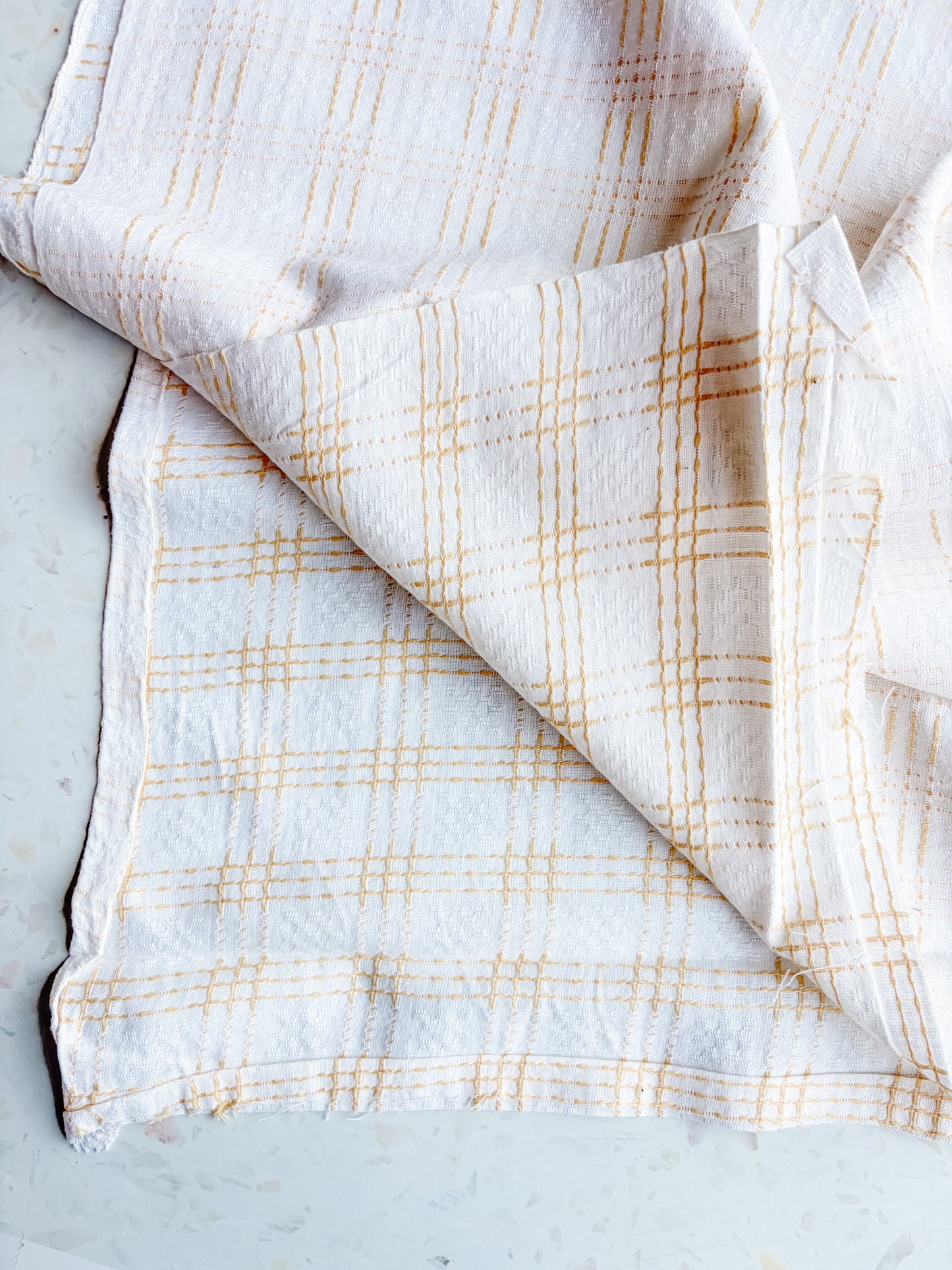 Gathering Cloth Heritage Stitch in Bone