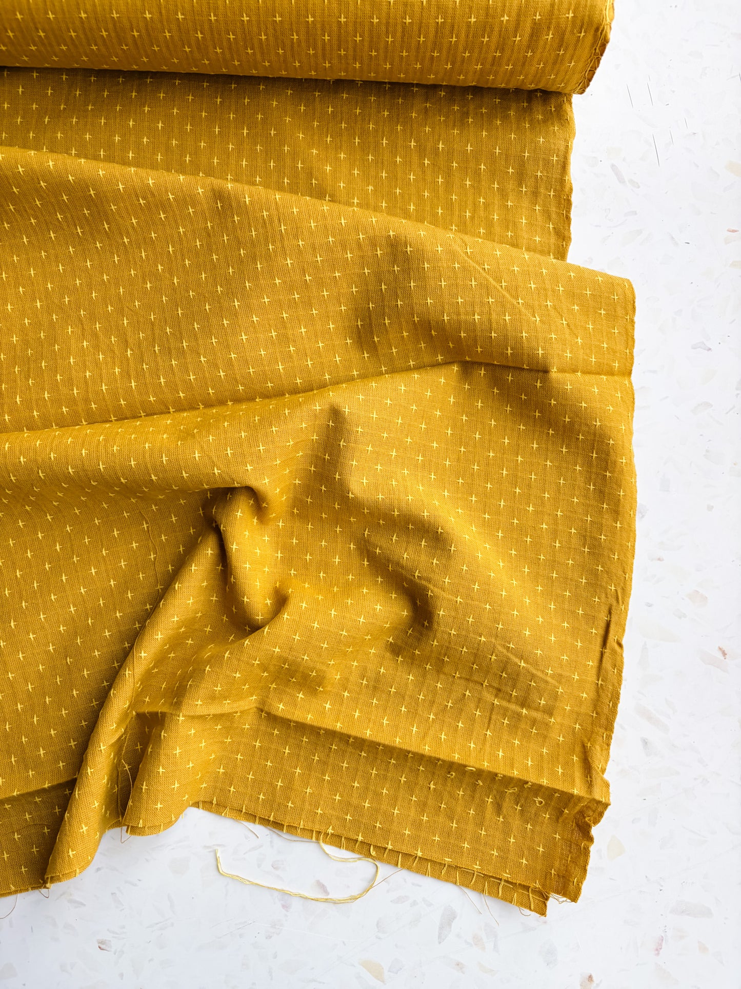 Gathering Cloth Cross Stitch in Sunflower