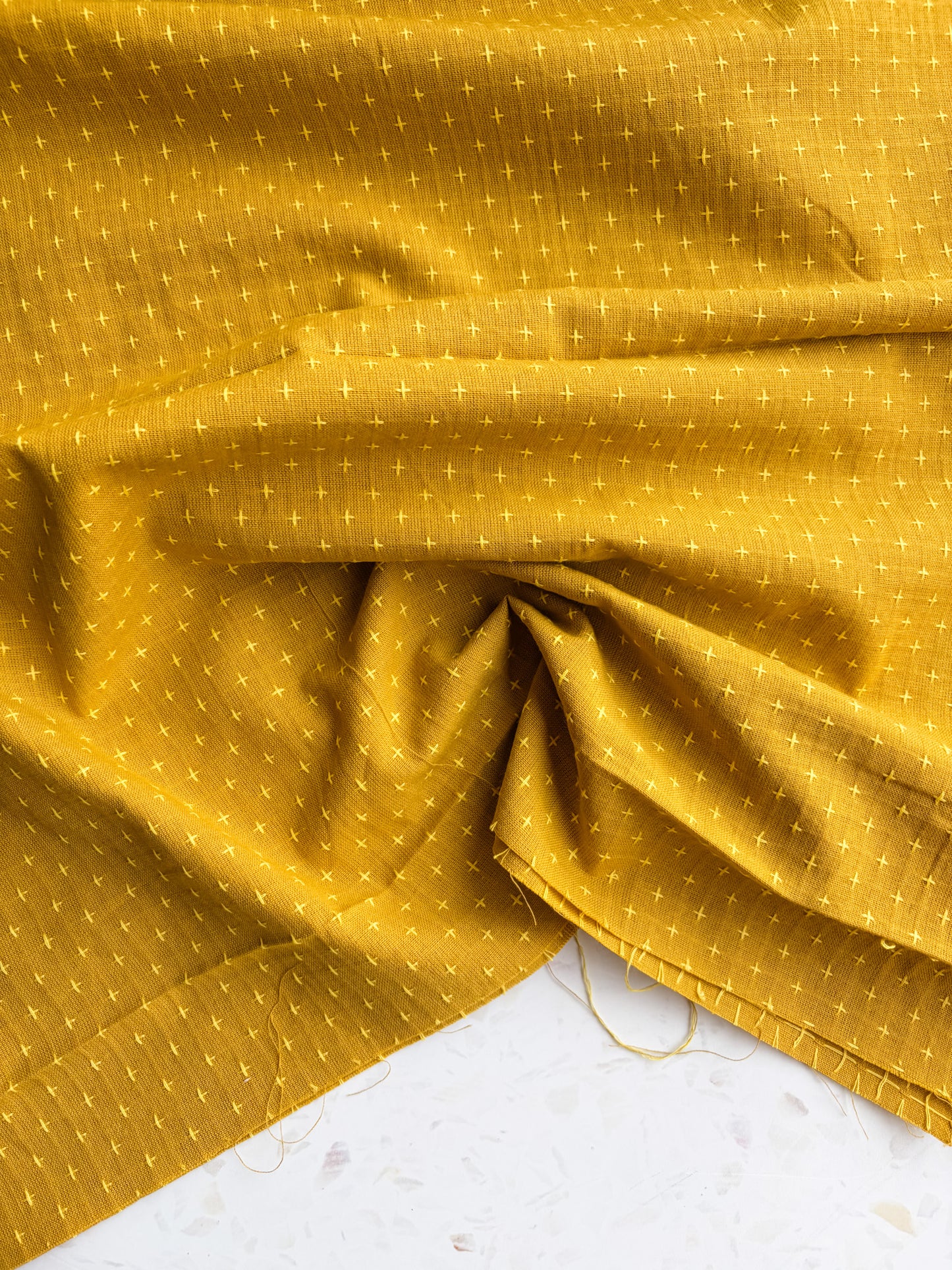 Gathering Cloth Cross Stitch in Sunflower