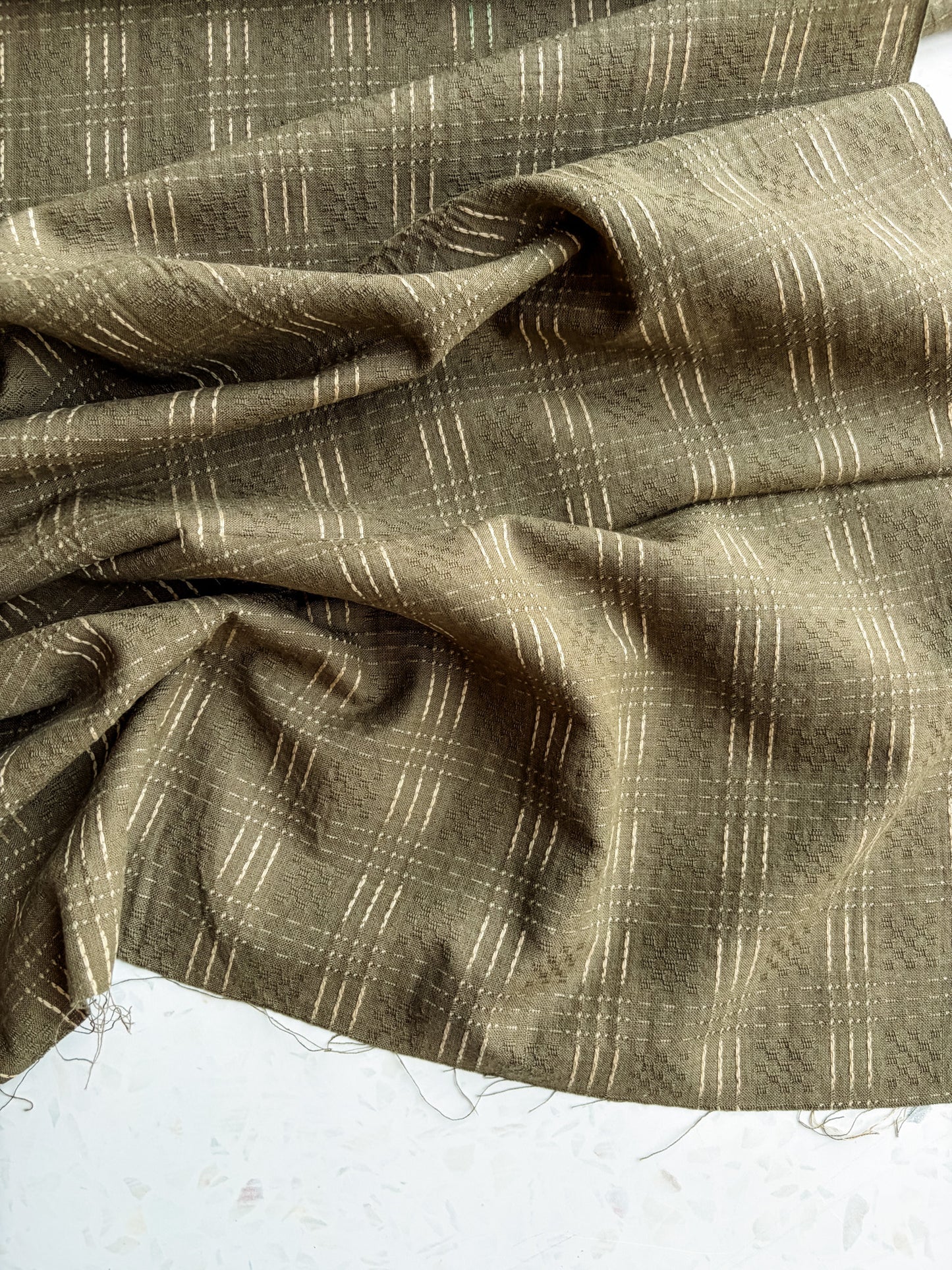 Gathering Cloth Heritage Stitch in Olive Grove