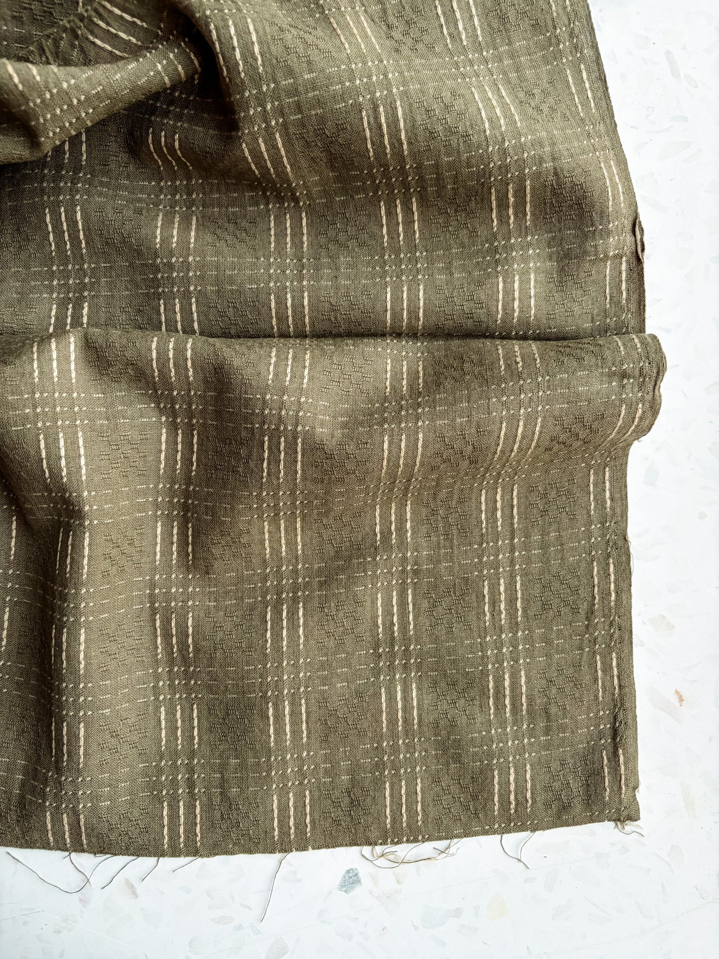 Gathering Cloth Heritage Stitch in Olive Grove