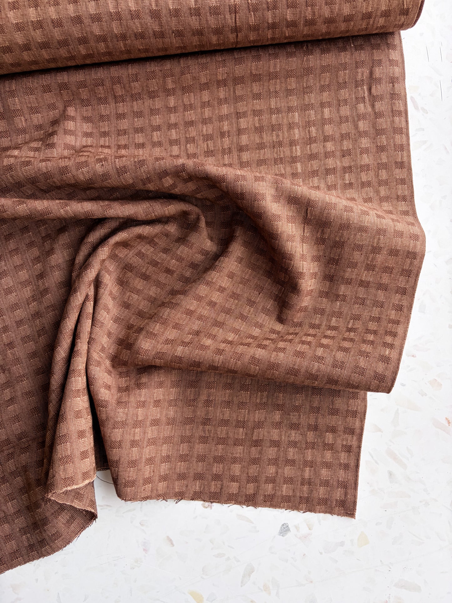 Gathering Cloth Waffle Weave in Walnut