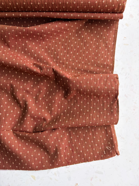 Gathering Cloth Cross Stitch in Russet