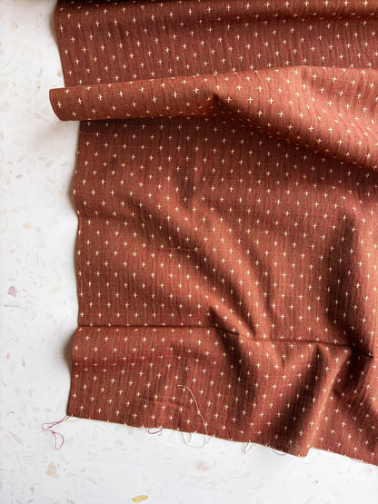 Gathering Cloth Cross Stitch in Russet