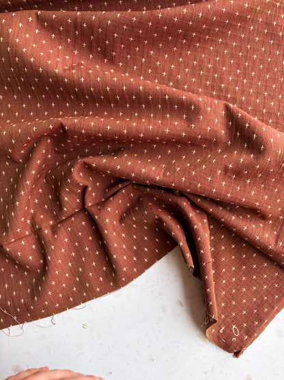 Gathering Cloth Cross Stitch in Russet