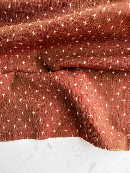 Gathering Cloth Cross Stitch in Russet