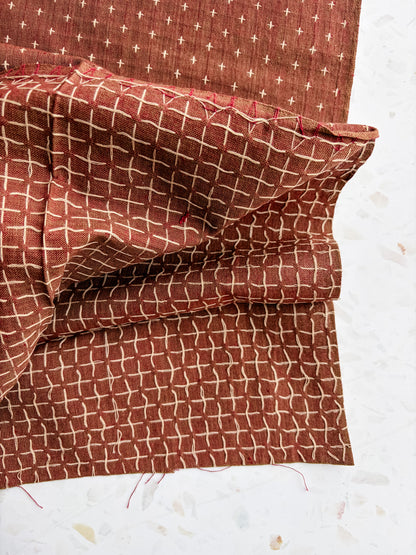 Gathering Cloth Cross Stitch in Russet