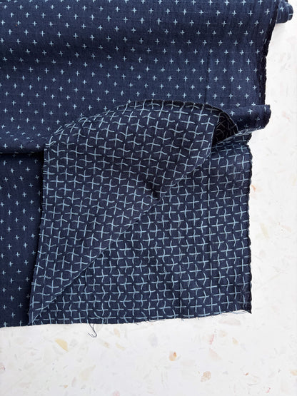 Gathering Cloth Cross Stitch in Indigo