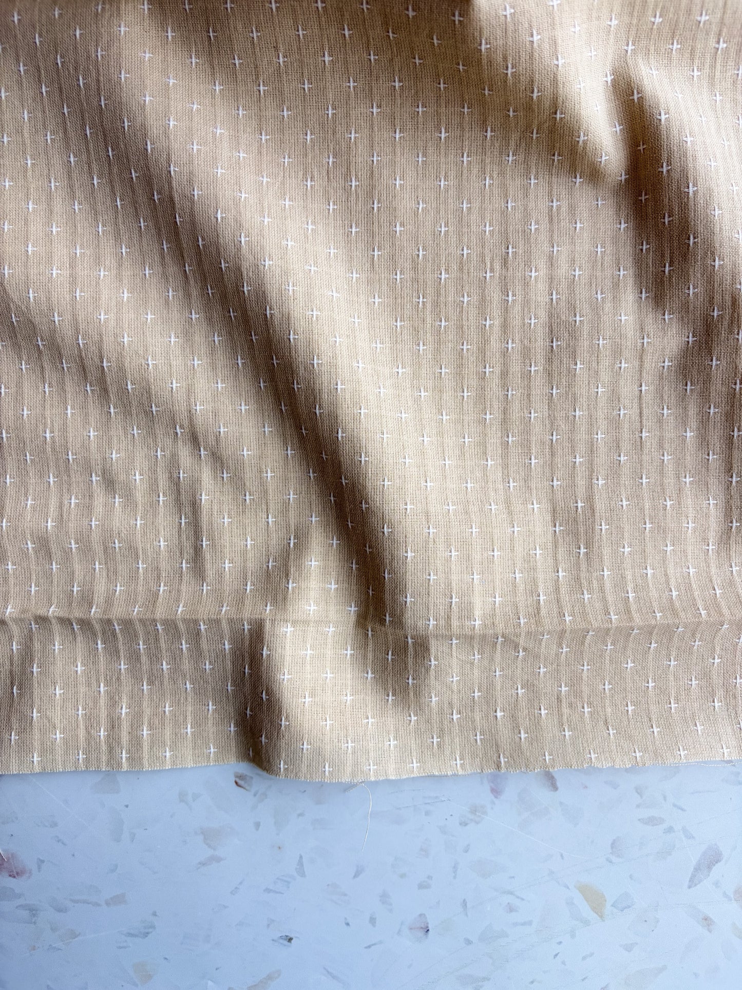 Gathering Cloth Cross Stitch in Dune