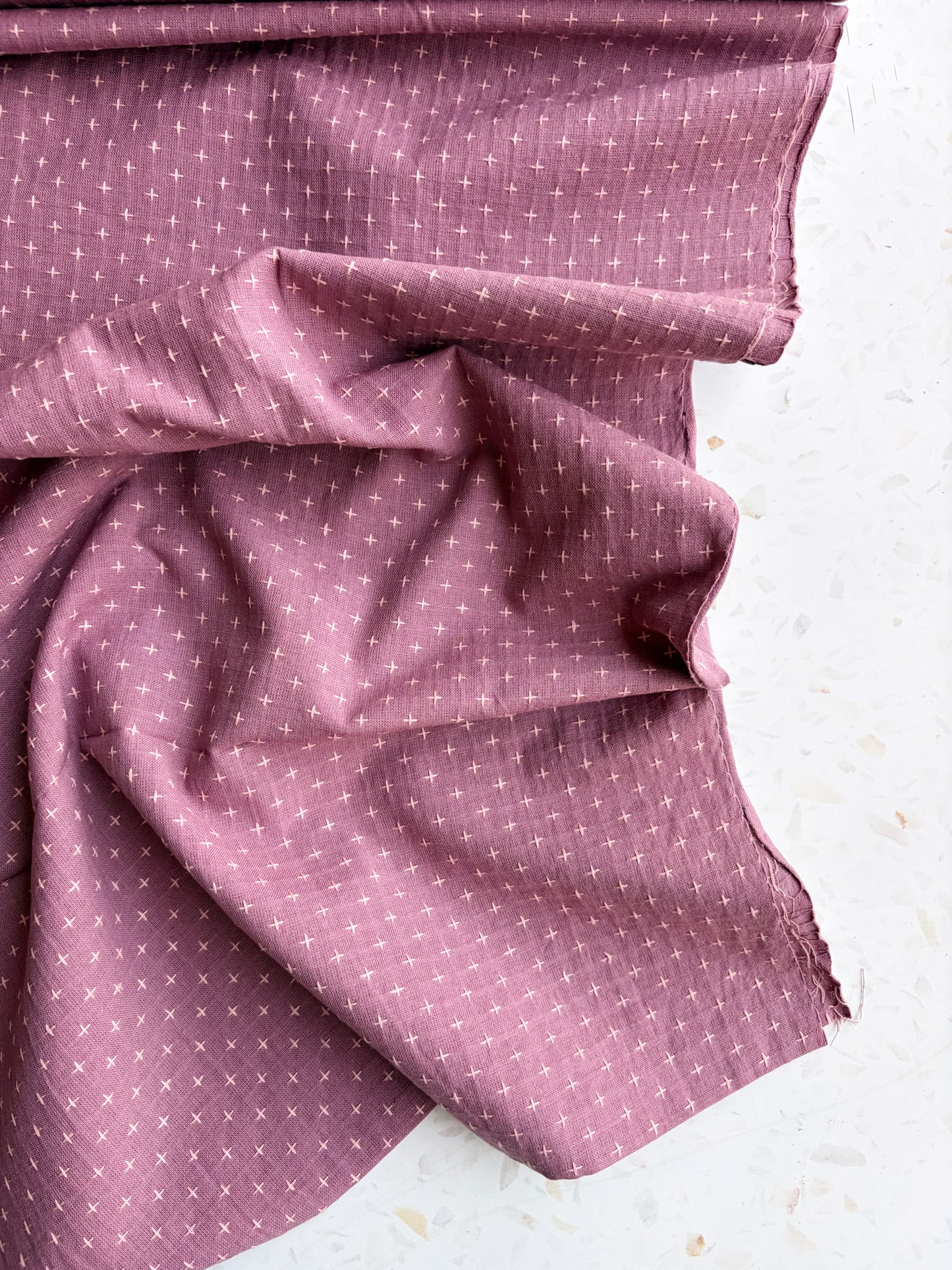 Gathering Cloth Cross Stitch in Thistle