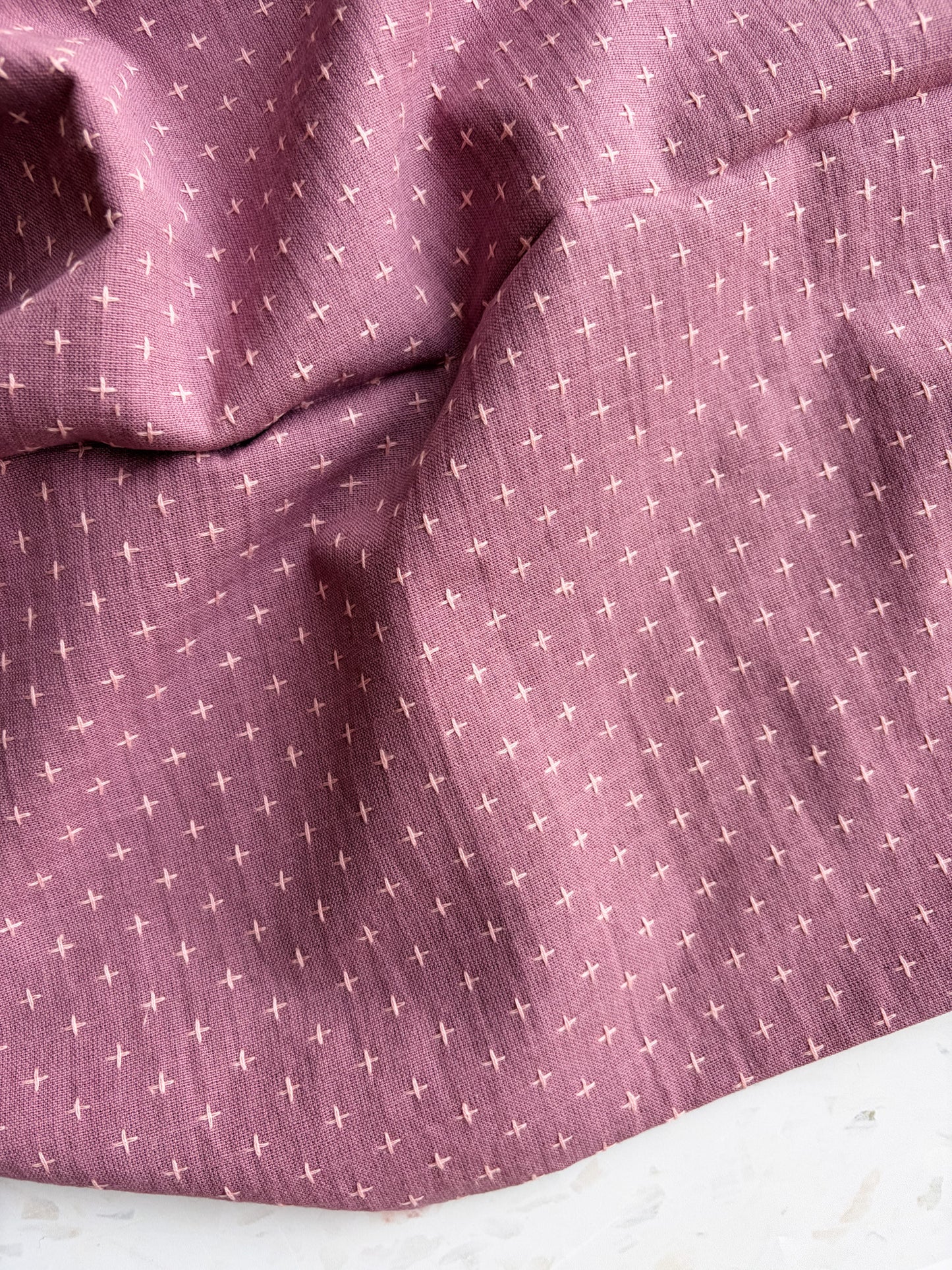 Gathering Cloth Cross Stitch in Thistle