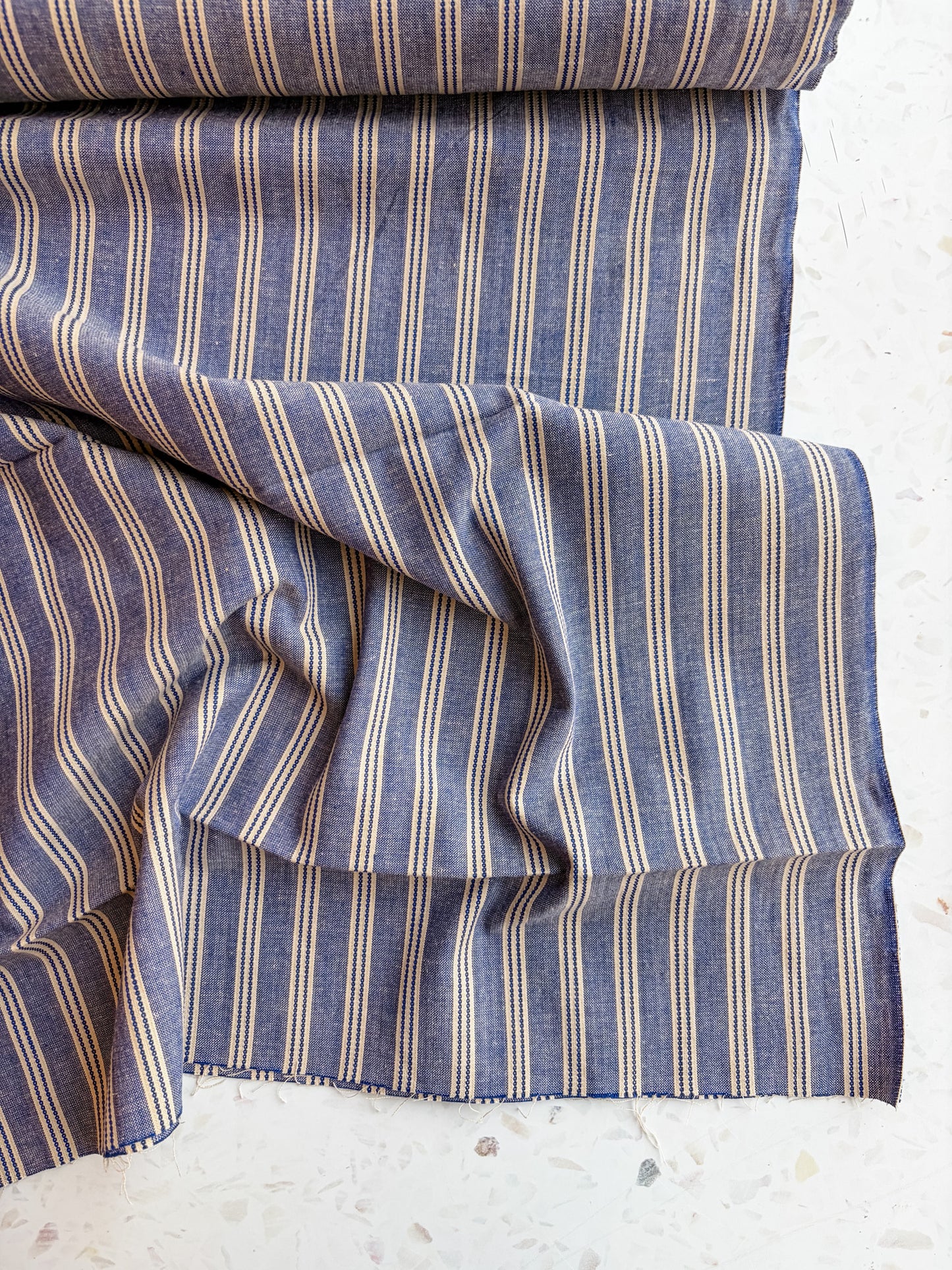 Gathering Cloth Merchant Stripe in Stonewashed