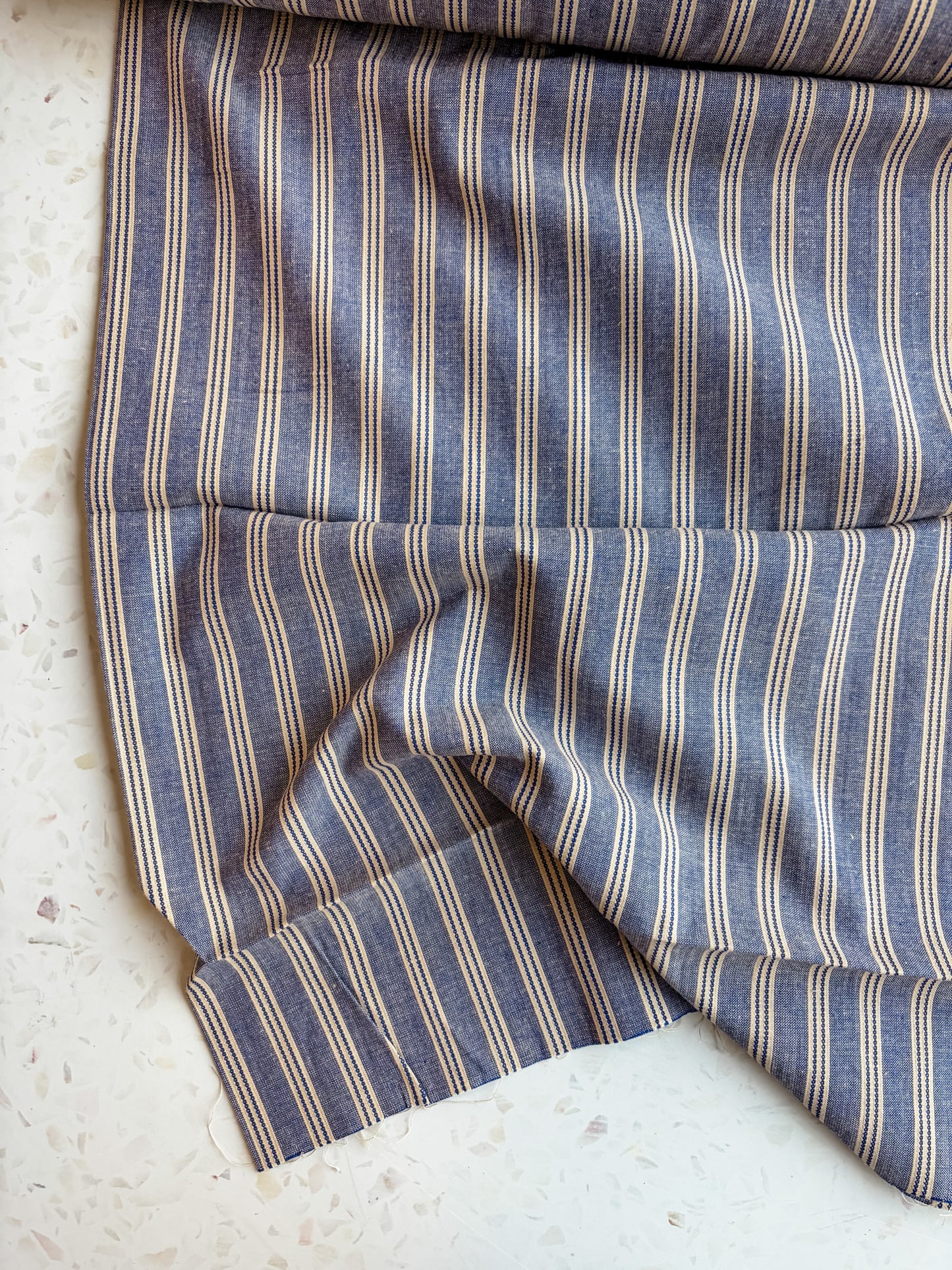 Gathering Cloth Merchant Stripe in Stonewashed