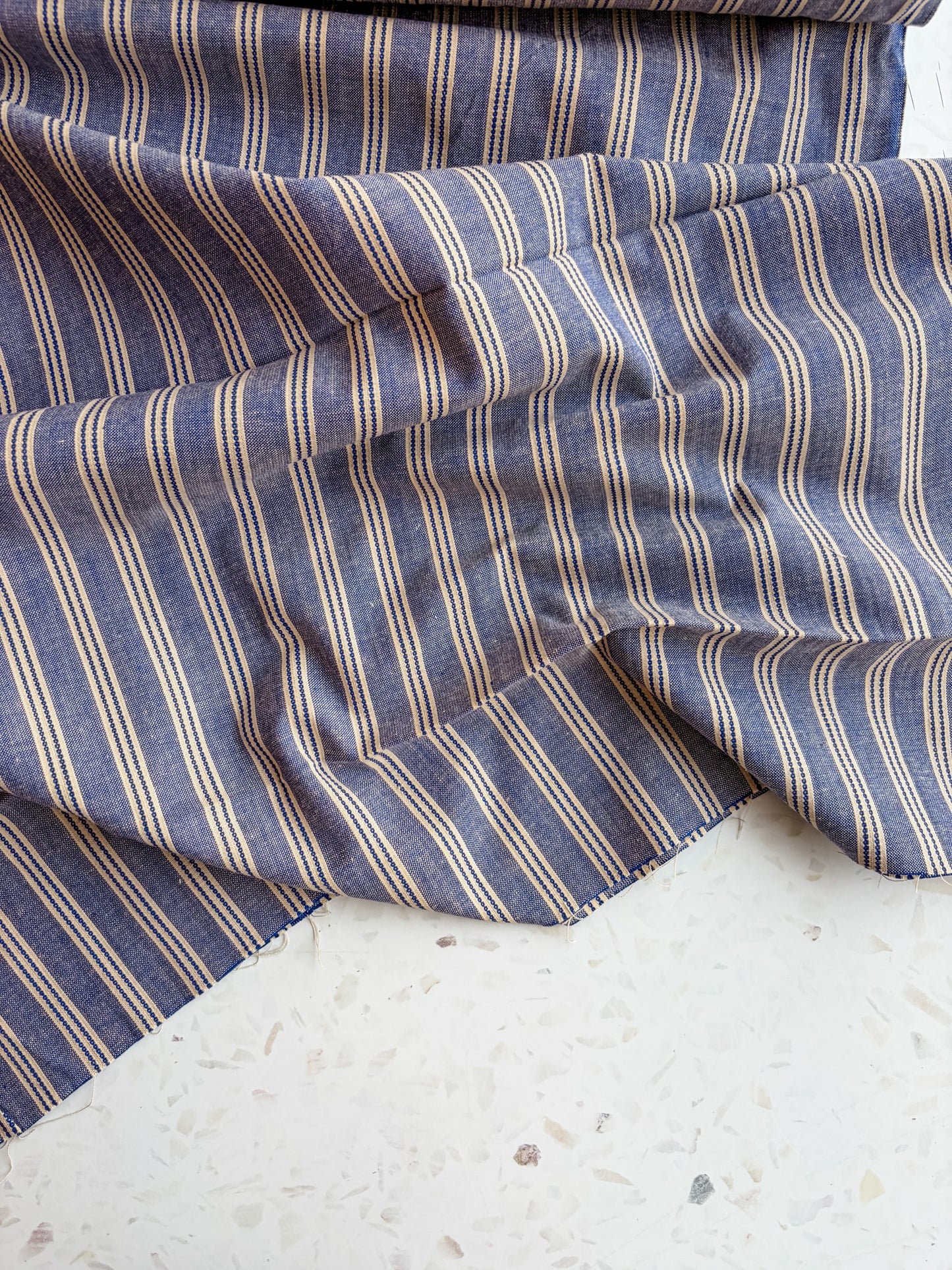 Gathering Cloth Merchant Stripe in Stonewashed
