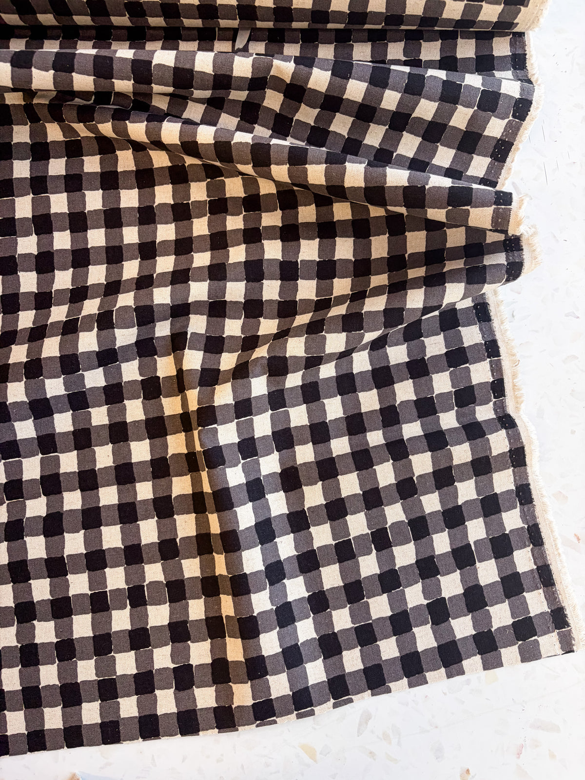 Sevenberry Colorful Sandwich Canvas | Flaffy Check in Black & Natural