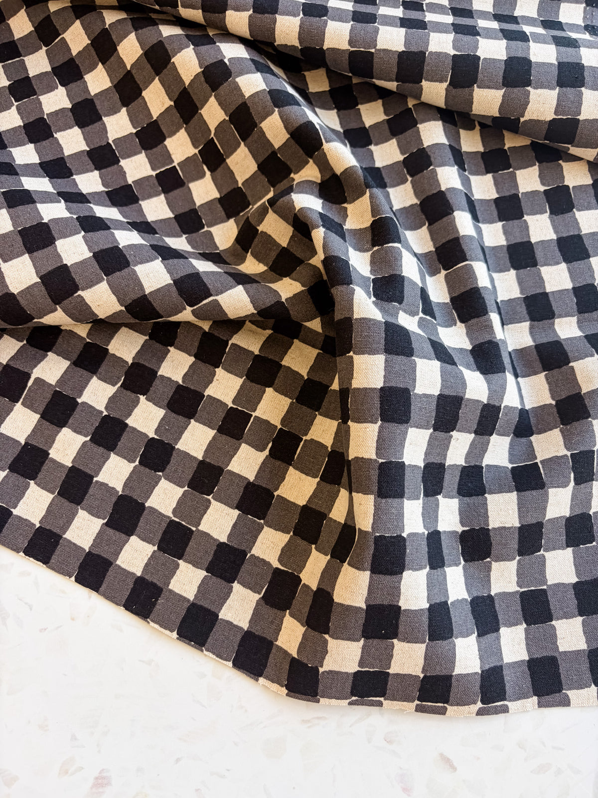 Sevenberry Colorful Sandwich Canvas | Flaffy Check in Black & Natural