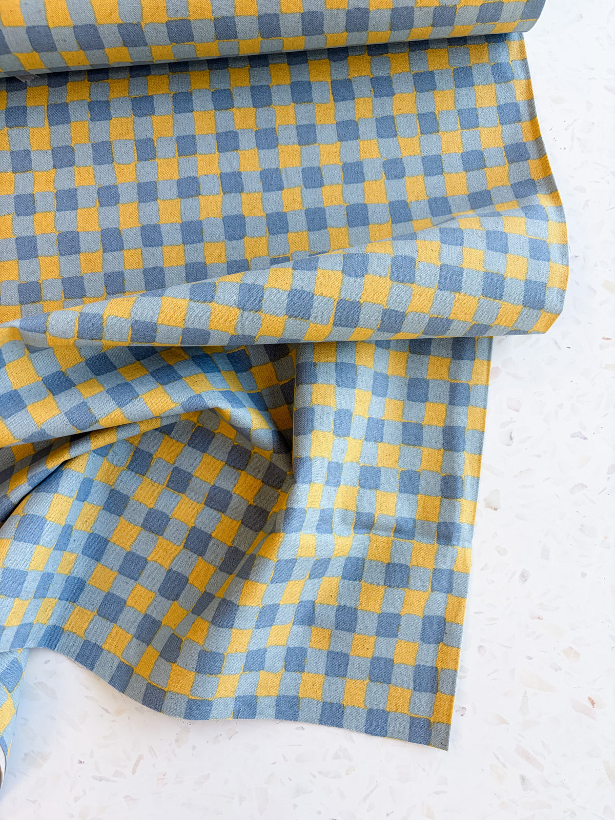 Sevenberry Colorful Sandwich Canvas | Flaffy Check in Blue + Butter