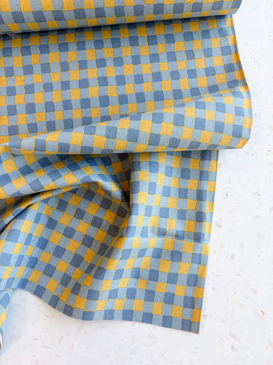 Sevenberry Colorful Sandwich Canvas | Flaffy Check in Blue + Butter