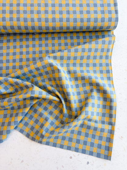 Sevenberry Colorful Sandwich Canvas | Flaffy Check in Blue + Butter
