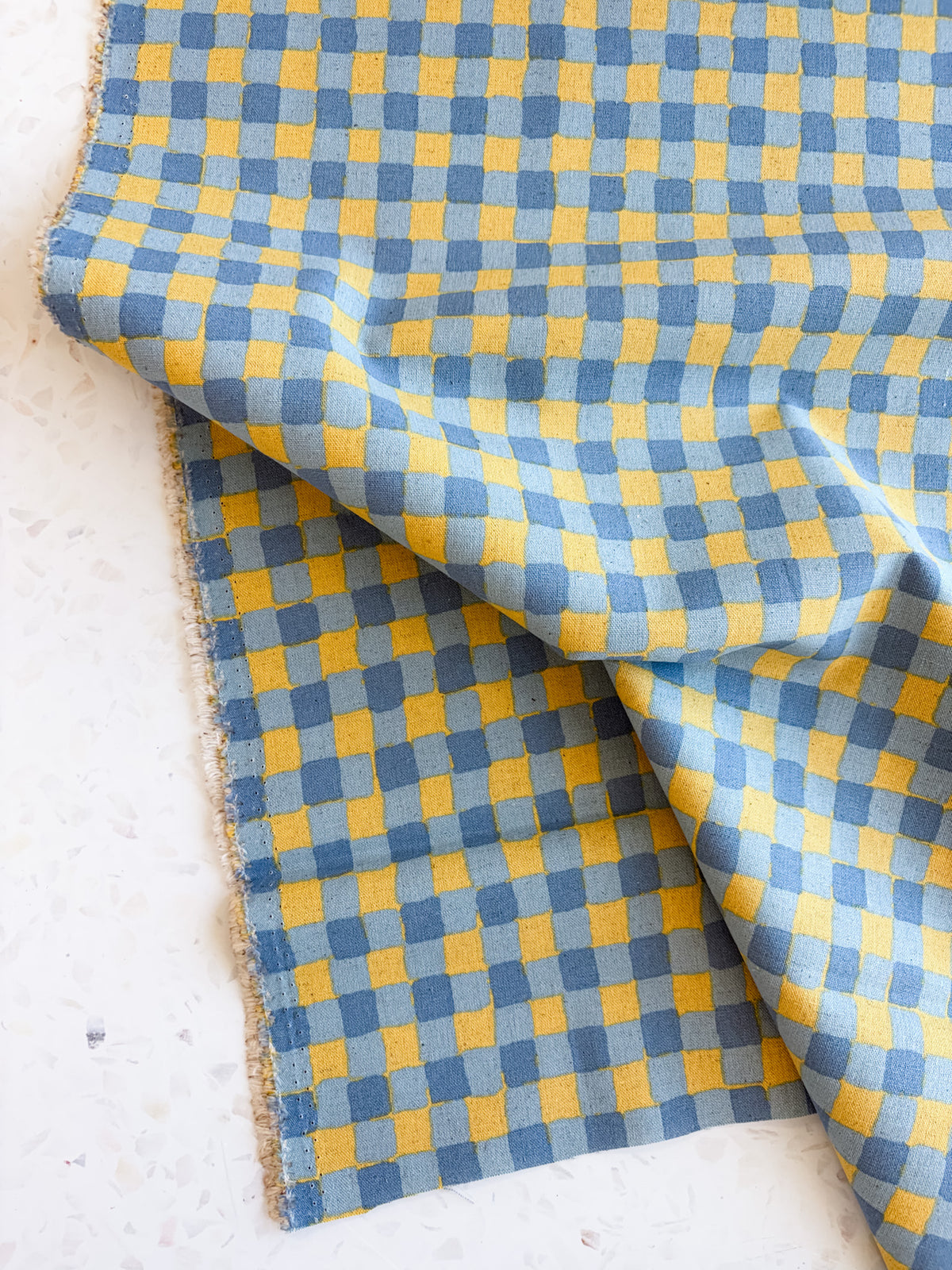 Sevenberry Colorful Sandwich Canvas | Flaffy Check in Blue + Butter