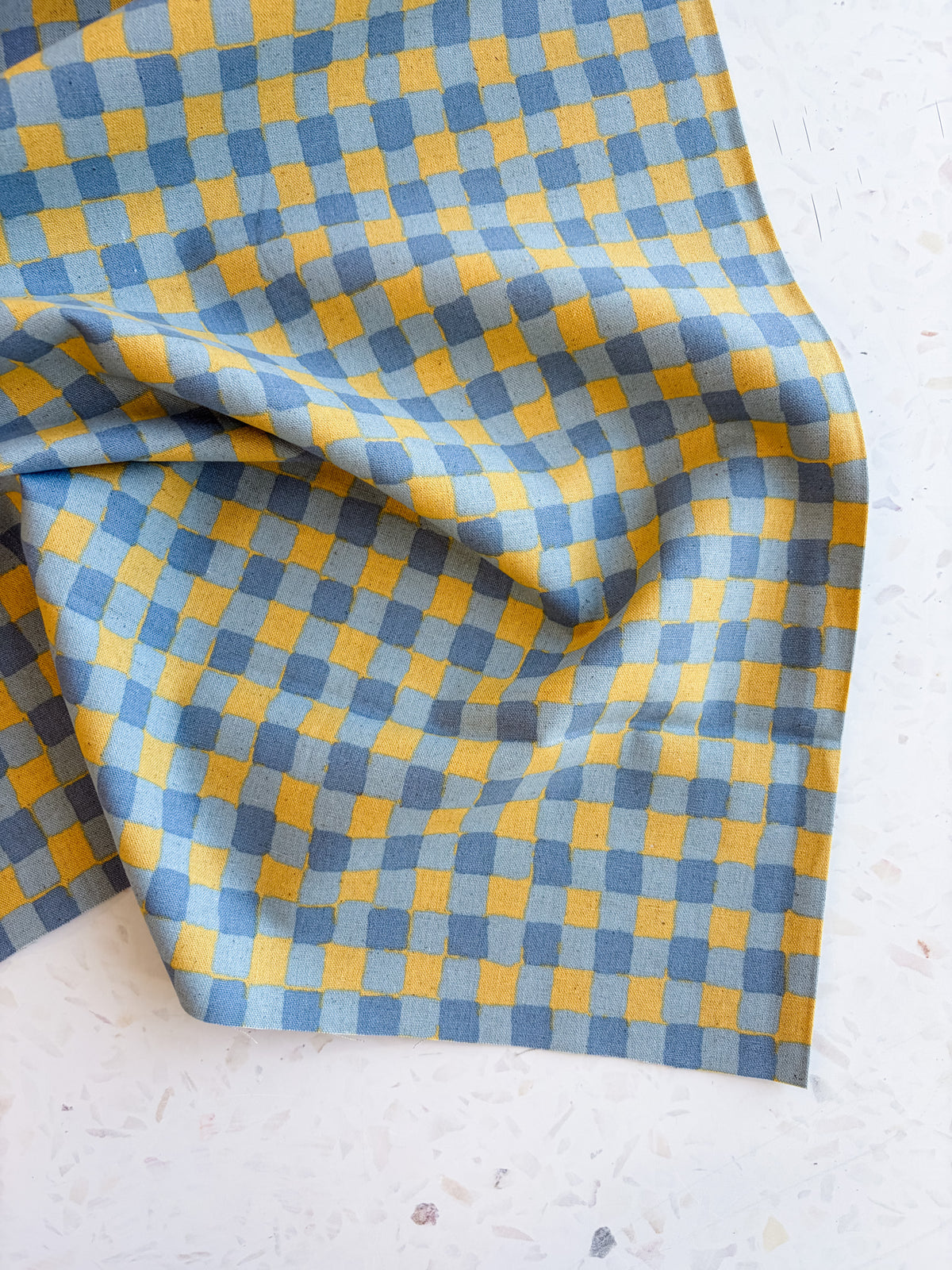 Sevenberry Colorful Sandwich Canvas | Flaffy Check in Blue + Butter