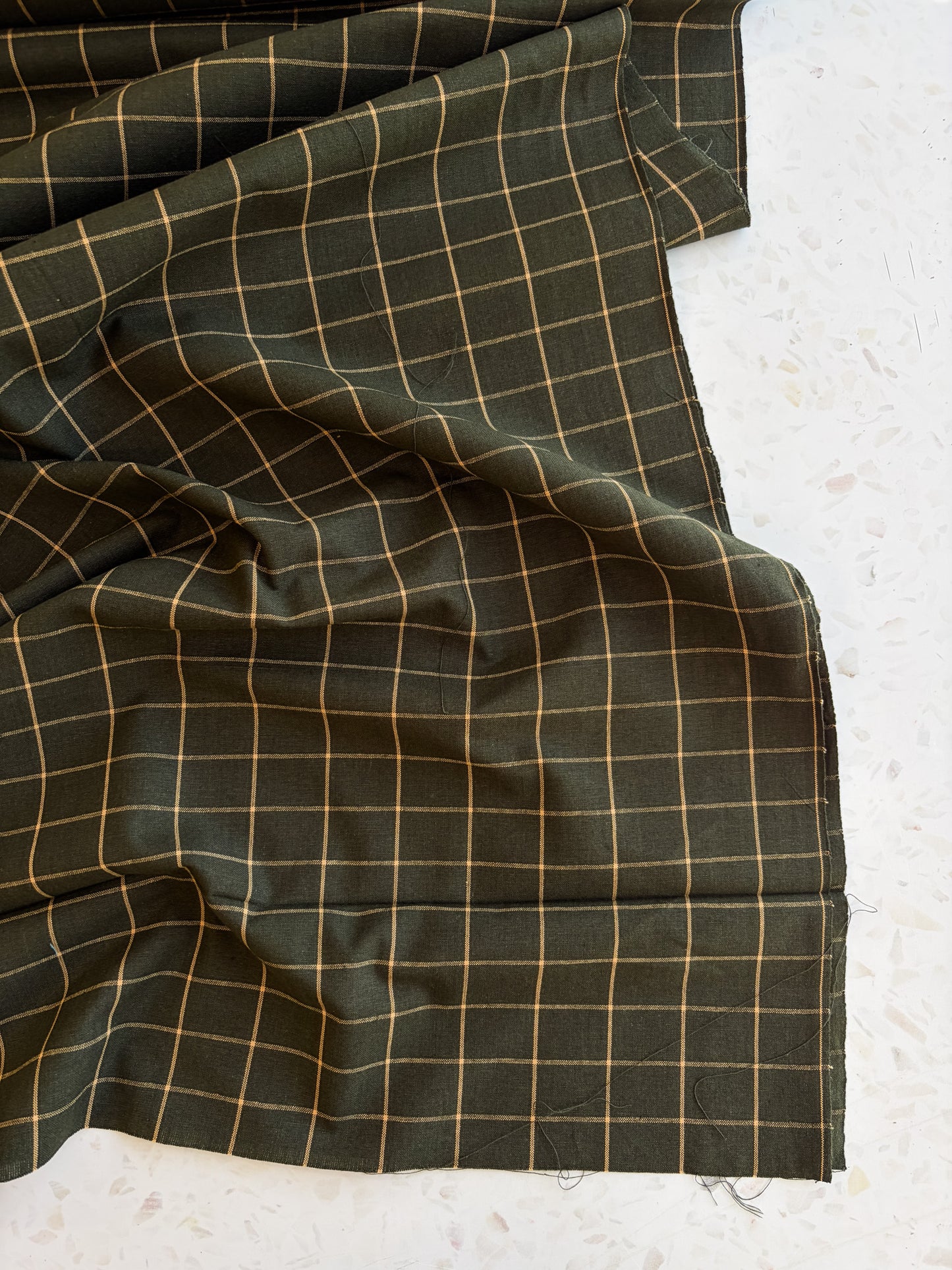 Windowpane Cotton Woven | Hunter Green