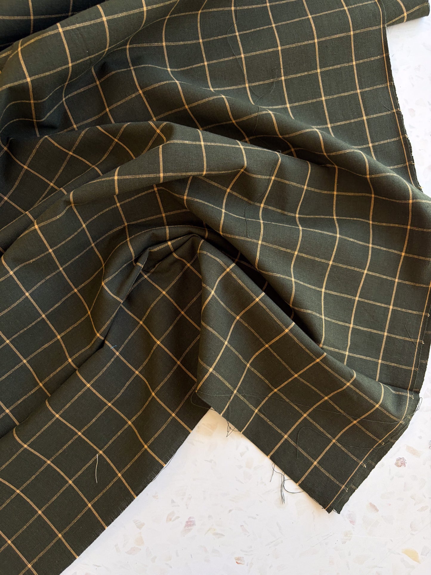Windowpane Cotton Woven | Hunter Green