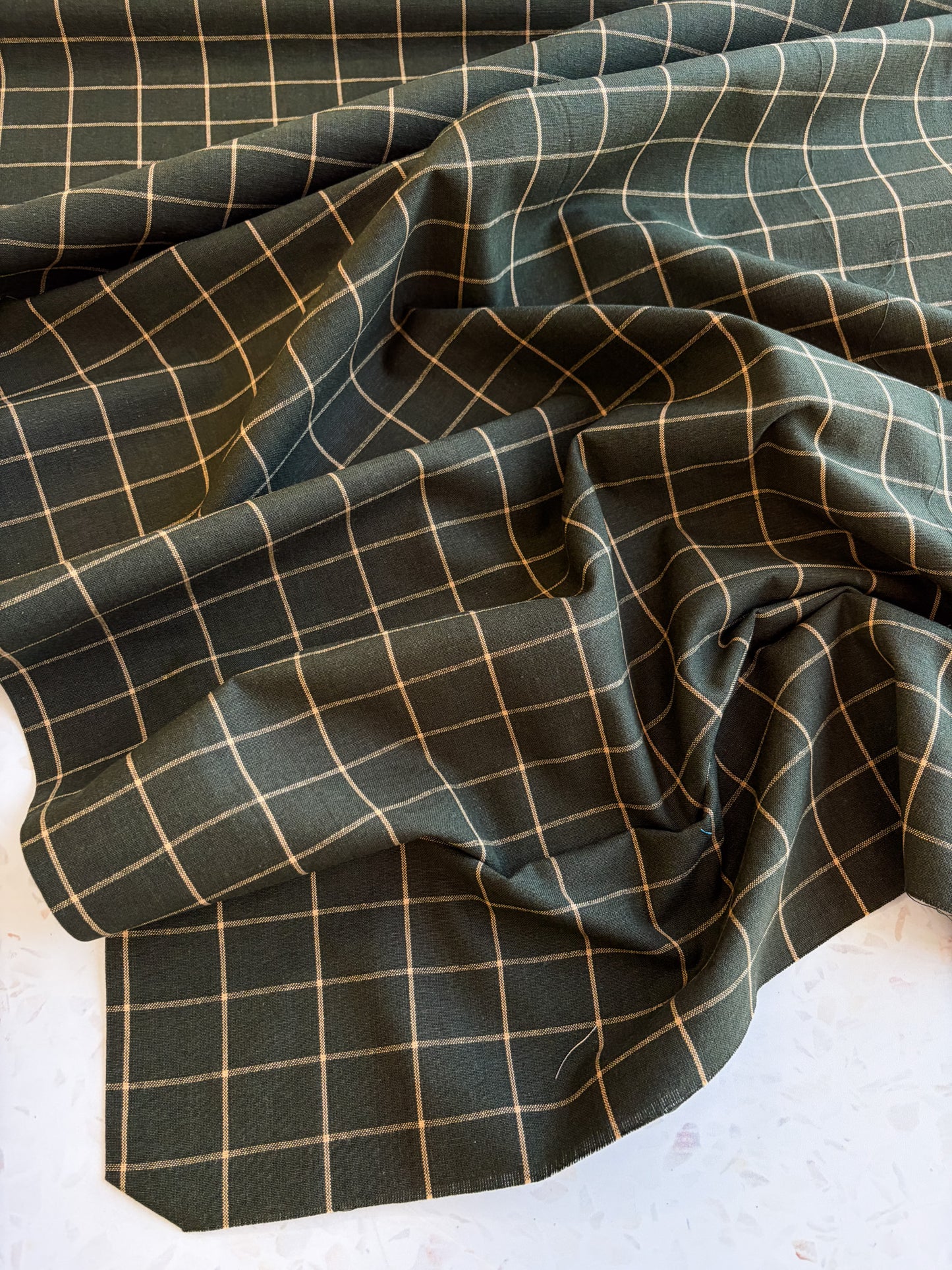 Windowpane Cotton Woven | Hunter Green