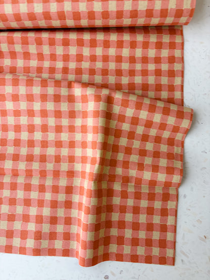 Sevenberry Colorful Sandwich Canvas | Flaffy Check in Milk Tea + Orange
