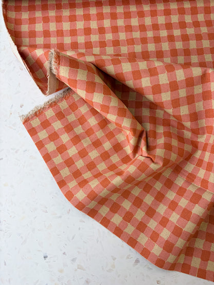 Sevenberry Colorful Sandwich Canvas | Flaffy Check in Milk Tea + Orange