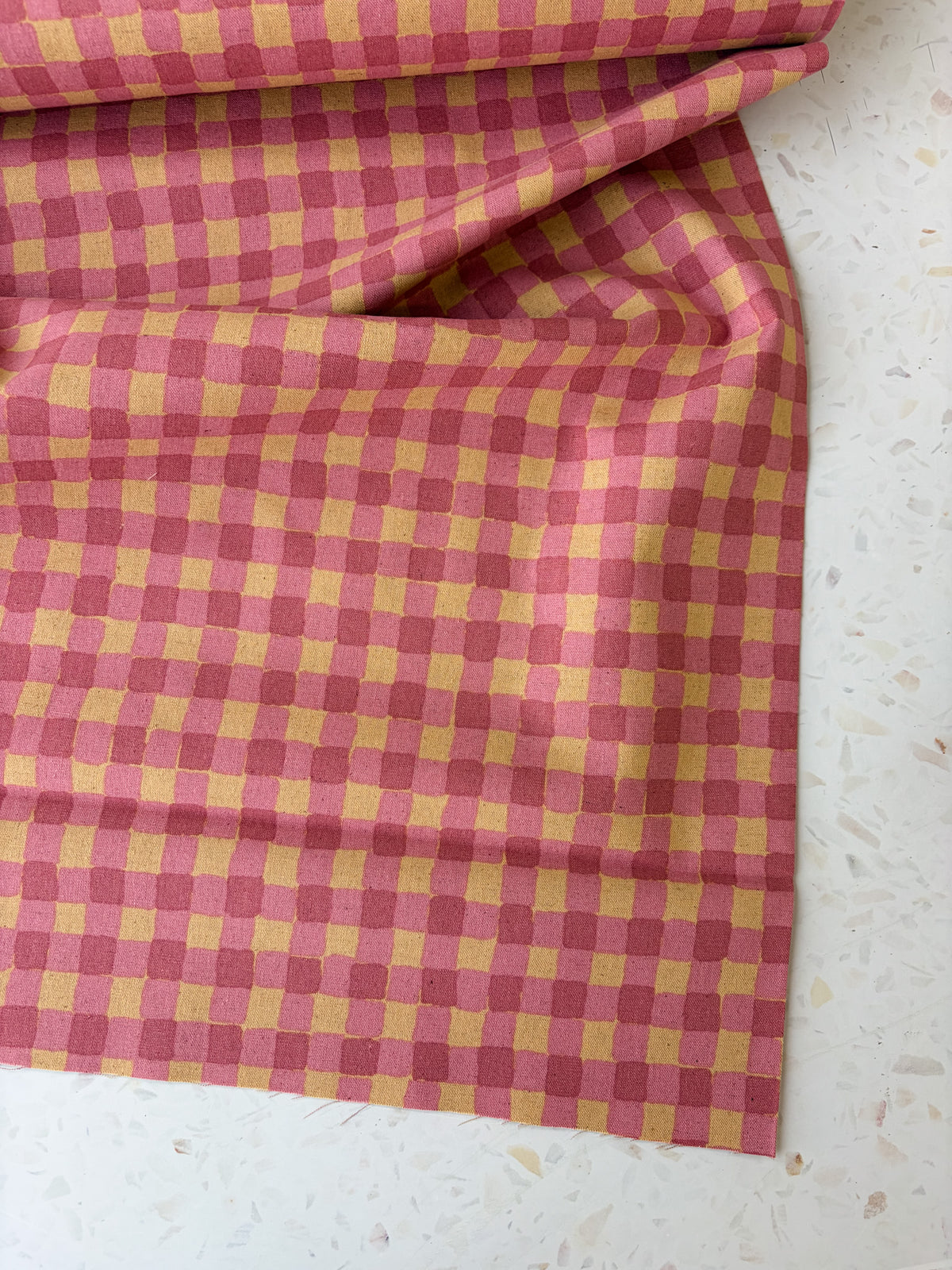 Sevenberry Colorful Sandwich Canvas | Flaffy Check in Cinnamon + Cherry