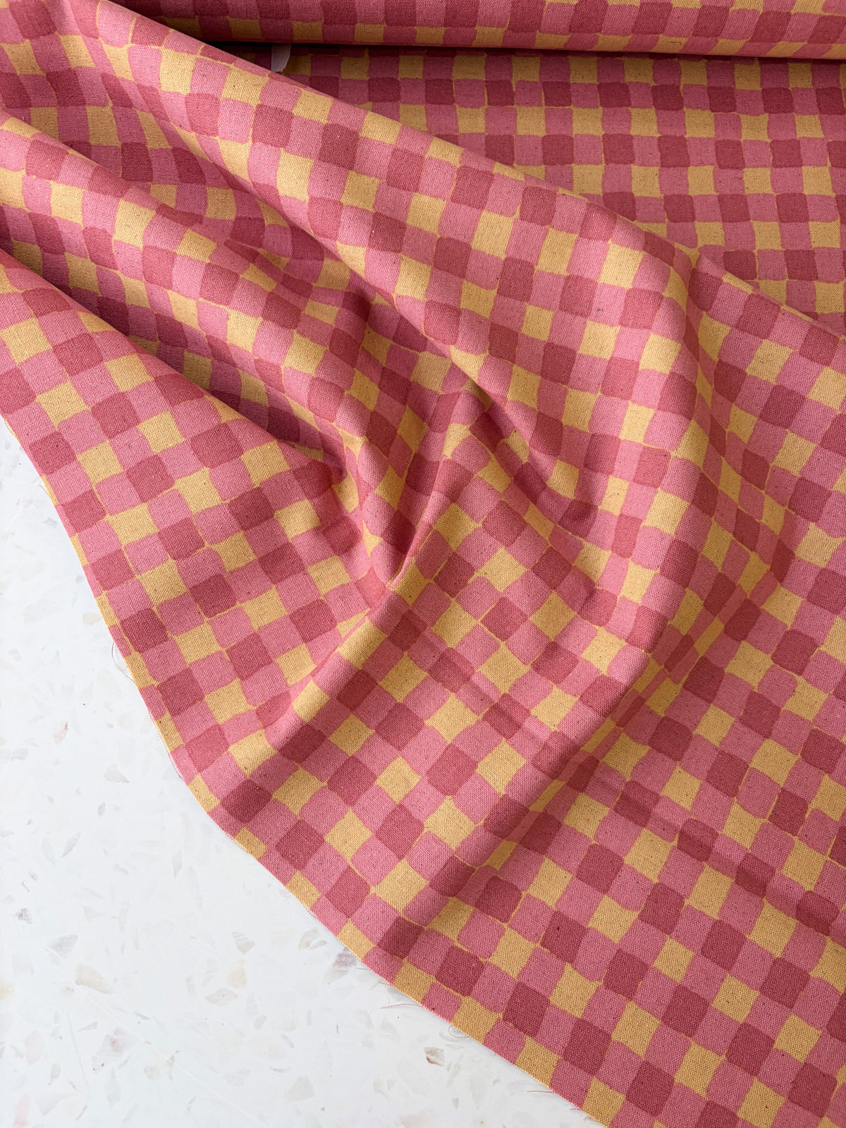 Sevenberry Colorful Sandwich Canvas | Flaffy Check in Cinnamon + Cherry