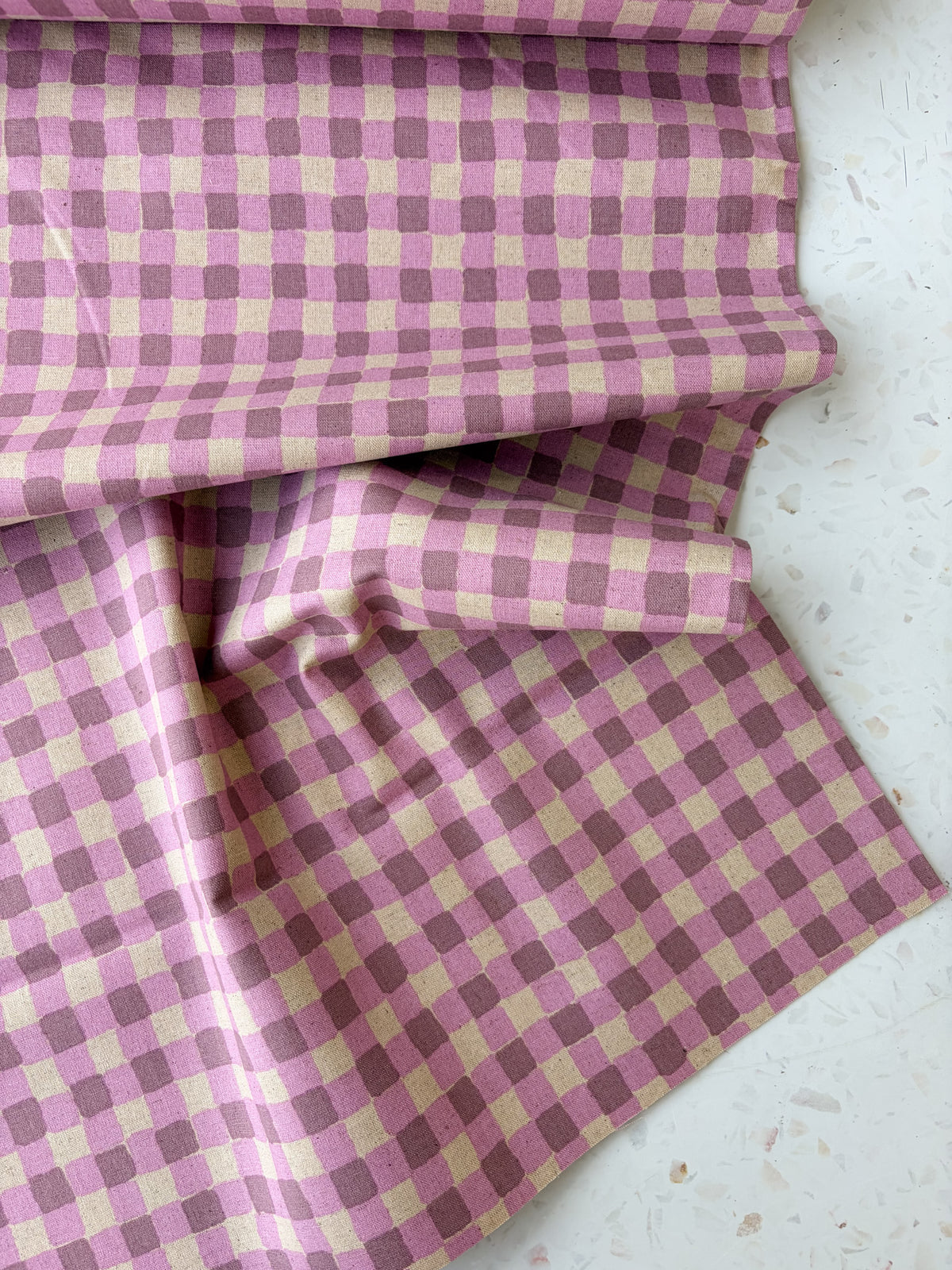 Sevenberry Colorful Sandwich Canvas | Flaffy Check in Cream + Grape